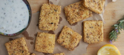 Breaded Vegan Fish Sticks with Tartar Sauce